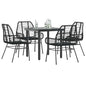 5-Delige Tuinset Met Kussens Poly Rattan Glas