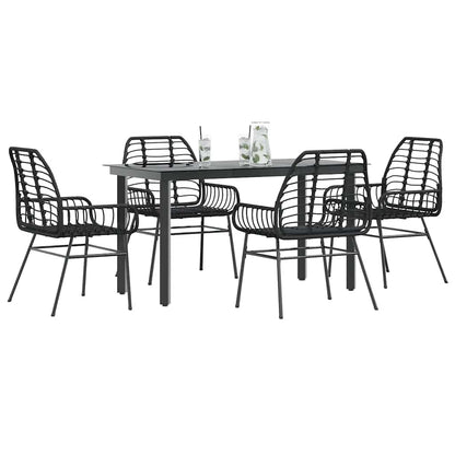 5-Delige Tuinset Met Kussens Poly Rattan Glas