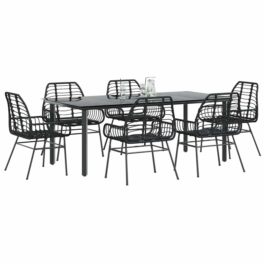 5-Delige Tuinset Met Kussens Poly Rattan Glas