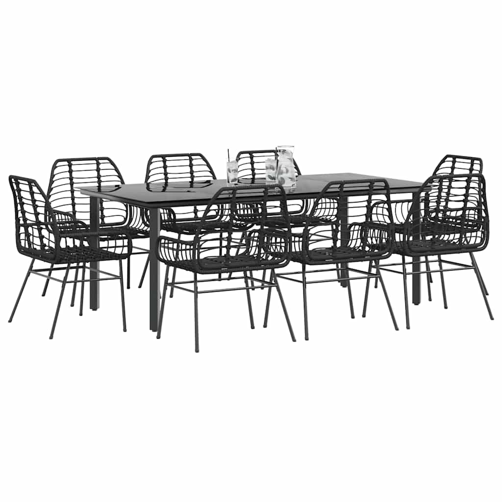 5-Delige Tuinset Met Kussens Poly Rattan Glas