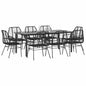 5-Delige Tuinset Met Kussens Poly Rattan Glas