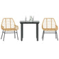 5-Delige Tuinset Met Kussens Poly Rattan Glas