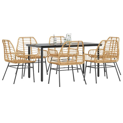 5-Delige Tuinset Met Kussens Poly Rattan Glas