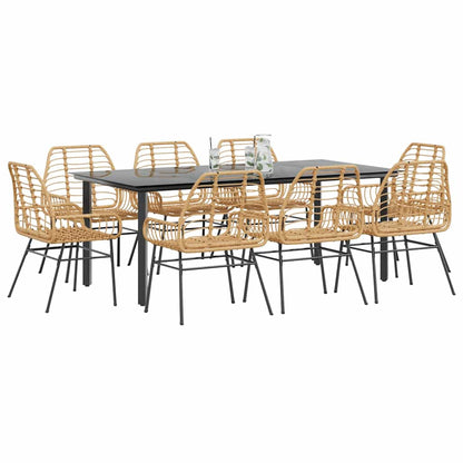 5-Delige Tuinset Met Kussens Poly Rattan Glas