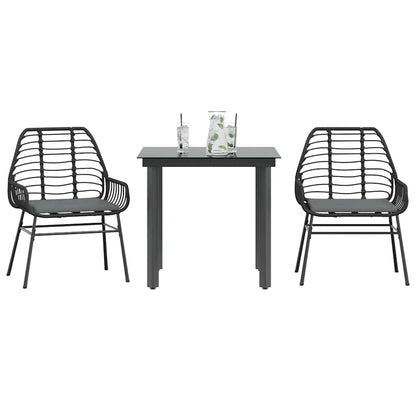 5-Delige Tuinset Met Kussens Poly Rattan Glas
