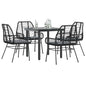 5-Delige Tuinset Met Kussens Poly Rattan Glas