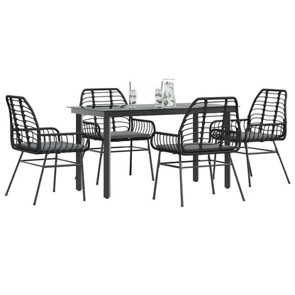 5-Delige Tuinset Met Kussens Poly Rattan Glas