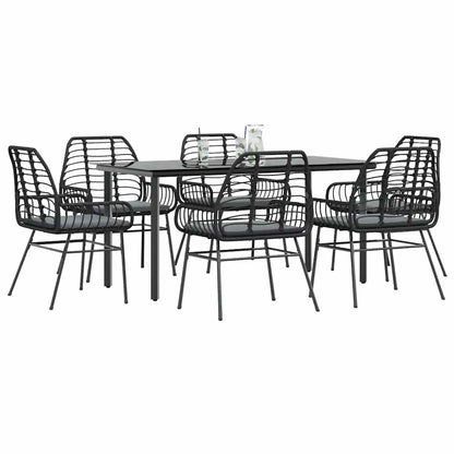 5-Delige Tuinset Met Kussens Poly Rattan Glas