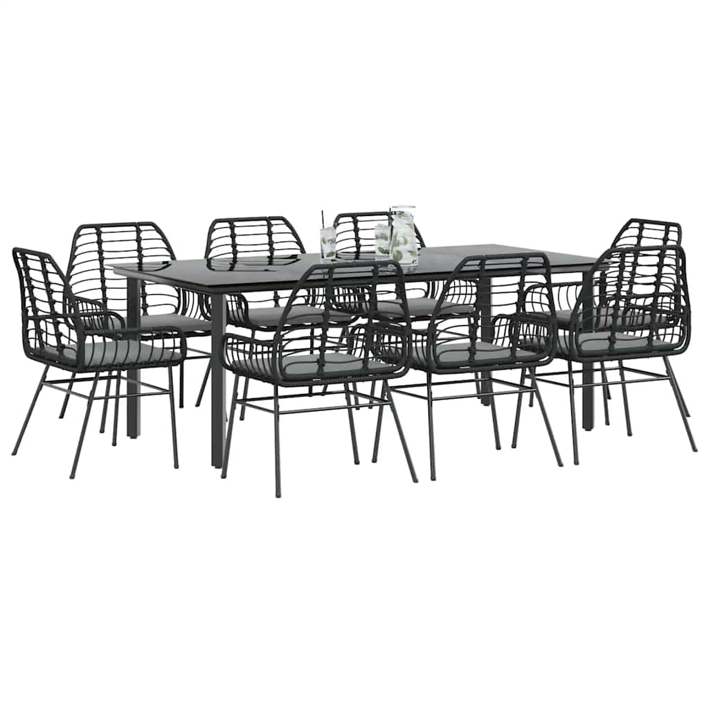 5-Delige Tuinset Met Kussens Poly Rattan Glas
