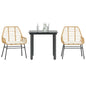 5-Delige Tuinset Met Kussens Poly Rattan Glas