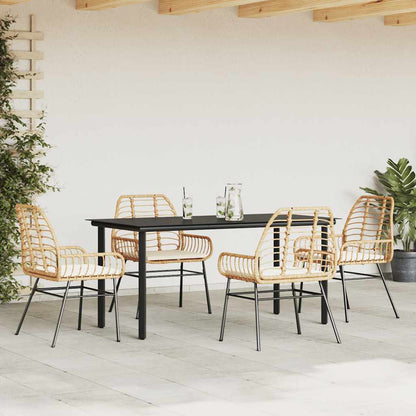 5-Delige Tuinset Met Kussens Poly Rattan Glas