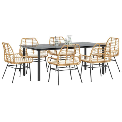 5-Delige Tuinset Met Kussens Poly Rattan Glas