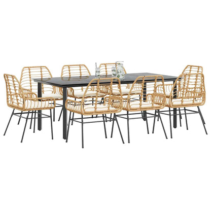 5-Delige Tuinset Met Kussens Poly Rattan Glas