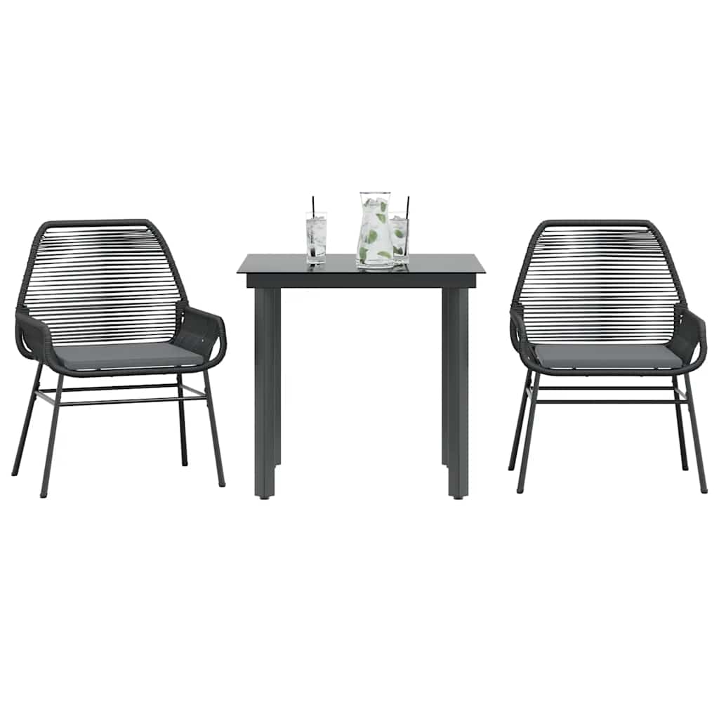 5-Delige Tuinset Met Kussens Poly Rattan Glas