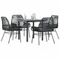 5-Delige Tuinset Met Kussens Poly Rattan Glas