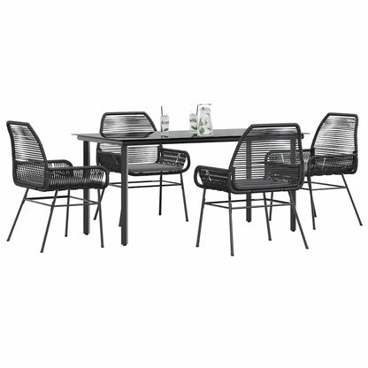 5-Delige Tuinset Met Kussens Poly Rattan Glas