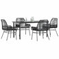 5-Delige Tuinset Met Kussens Poly Rattan Glas