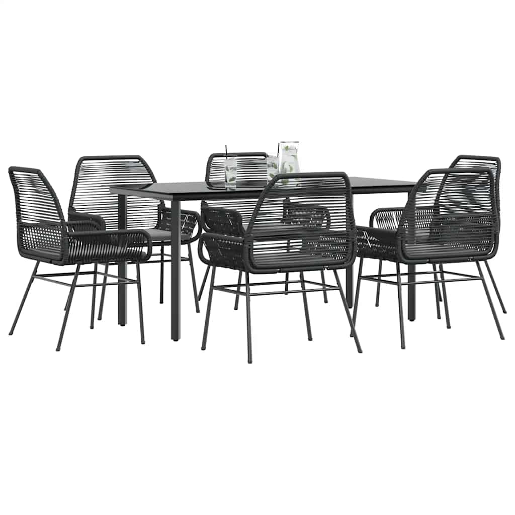 5-Delige Tuinset Met Kussens Poly Rattan Glas
