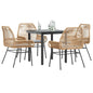 5-Delige Tuinset Met Kussens Poly Rattan Glas