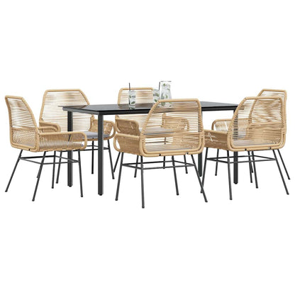 5-Delige Tuinset Met Kussens Poly Rattan Glas