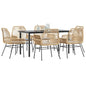 5-Delige Tuinset Met Kussens Poly Rattan Glas