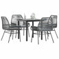 5-Delige Tuinset Met Kussens Poly Rattan Glas