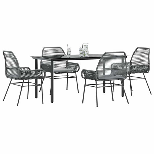 5-Delige Tuinset Met Kussens Poly Rattan Glas