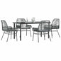 5-Delige Tuinset Met Kussens Poly Rattan Glas