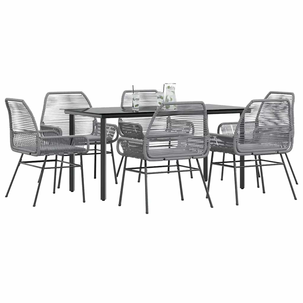 5-Delige Tuinset Met Kussens Poly Rattan Glas