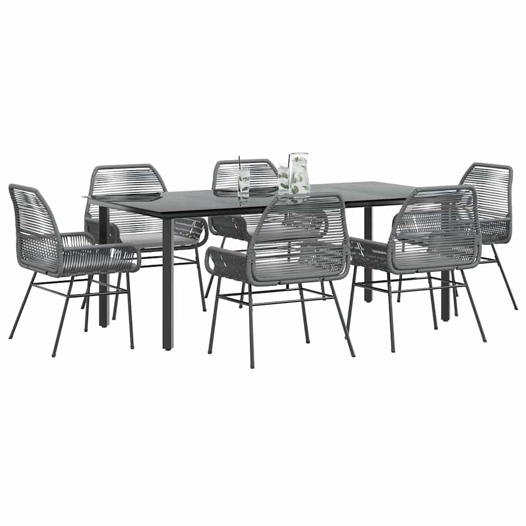5-Delige Tuinset Met Kussens Poly Rattan Glas