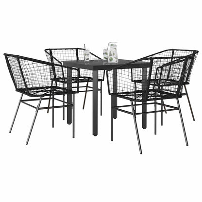 7-Delige Tuinset Met Kussens Poly Rattan Glas