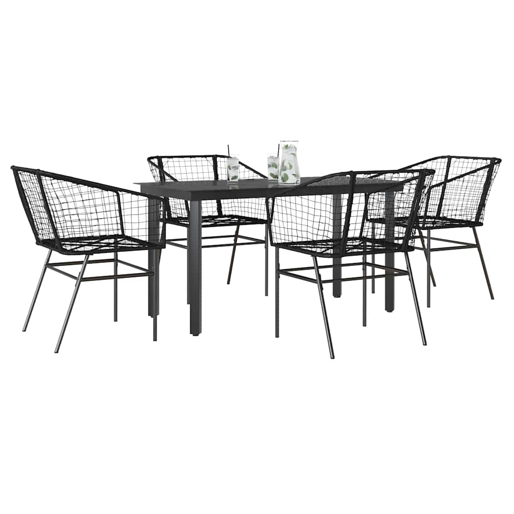 7-Delige Tuinset Met Kussens Poly Rattan Glas