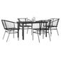 7-Delige Tuinset Met Kussens Poly Rattan Glas