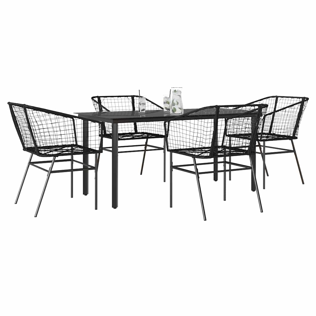 7-Delige Tuinset Met Kussens Poly Rattan Glas