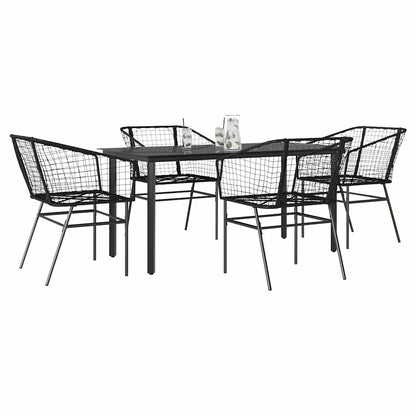 7-Delige Tuinset Met Kussens Poly Rattan Glas