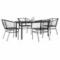 7-Delige Tuinset Met Kussens Poly Rattan Glas
