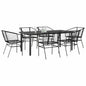 7-Delige Tuinset Met Kussens Poly Rattan Glas