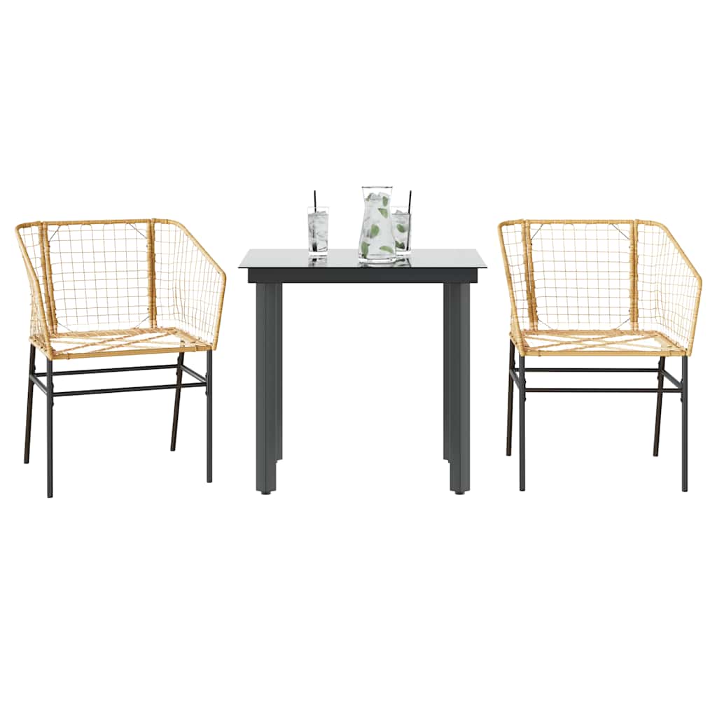 7-Delige Tuinset Met Kussens Poly Rattan Glas