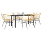 7-Delige Tuinset Met Kussens Poly Rattan Glas