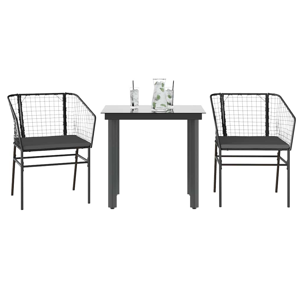 7-Delige Tuinset Met Kussens Poly Rattan Glas