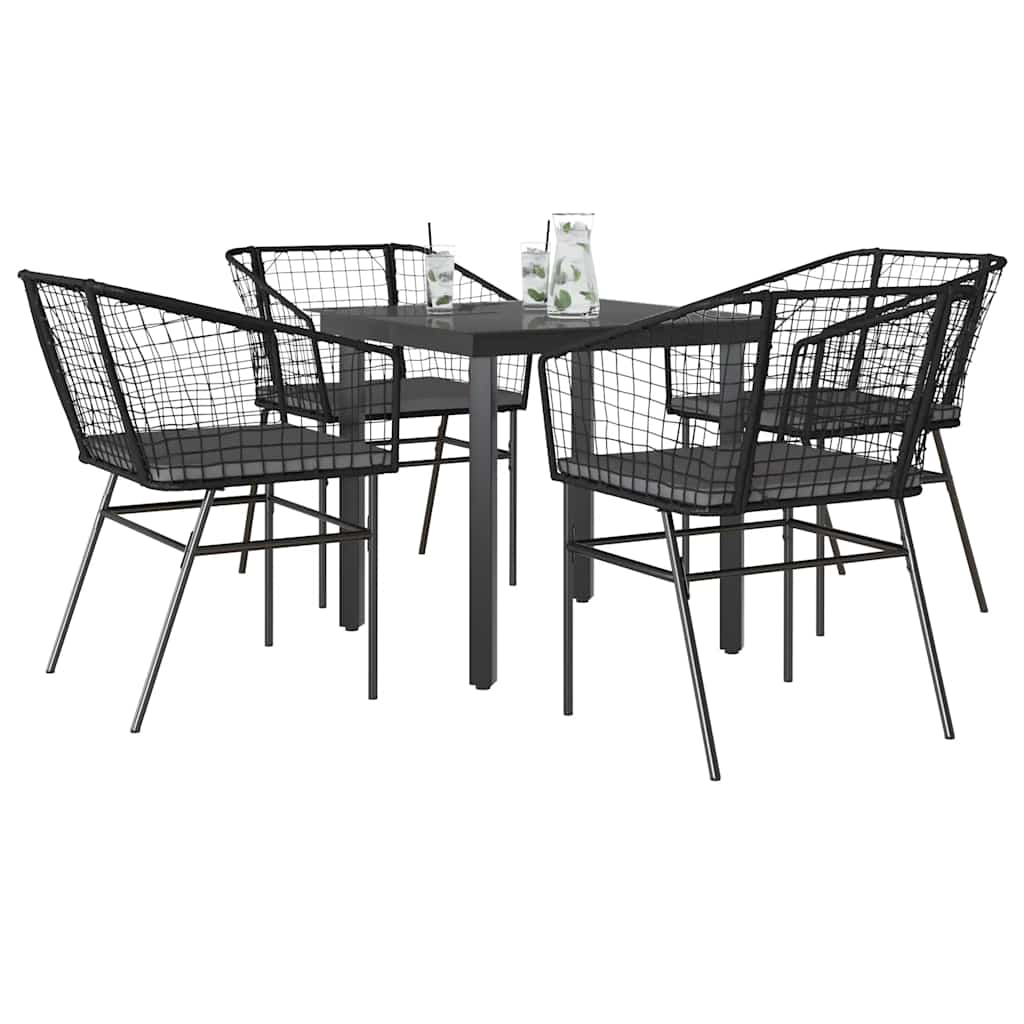7-Delige Tuinset Met Kussens Poly Rattan Glas