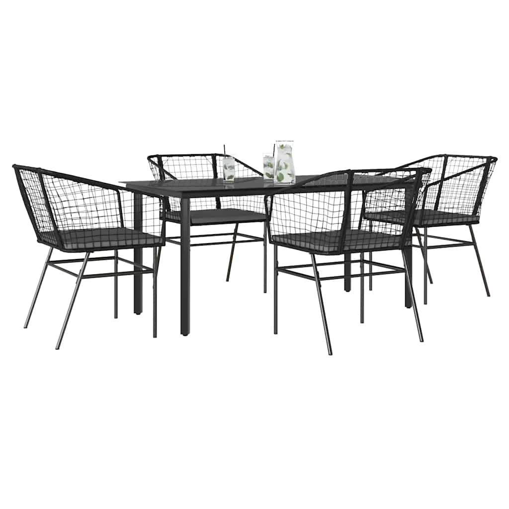 7-Delige Tuinset Met Kussens Poly Rattan Glas