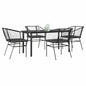 7-Delige Tuinset Met Kussens Poly Rattan Glas