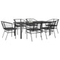 7-Delige Tuinset Met Kussens Poly Rattan Glas