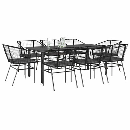 7-Delige Tuinset Met Kussens Poly Rattan Glas
