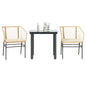 7-Delige Tuinset Met Kussens Poly Rattan Glas