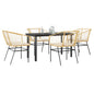 7-Delige Tuinset Met Kussens Poly Rattan Glas