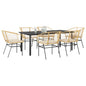 7-Delige Tuinset Met Kussens Poly Rattan Glas