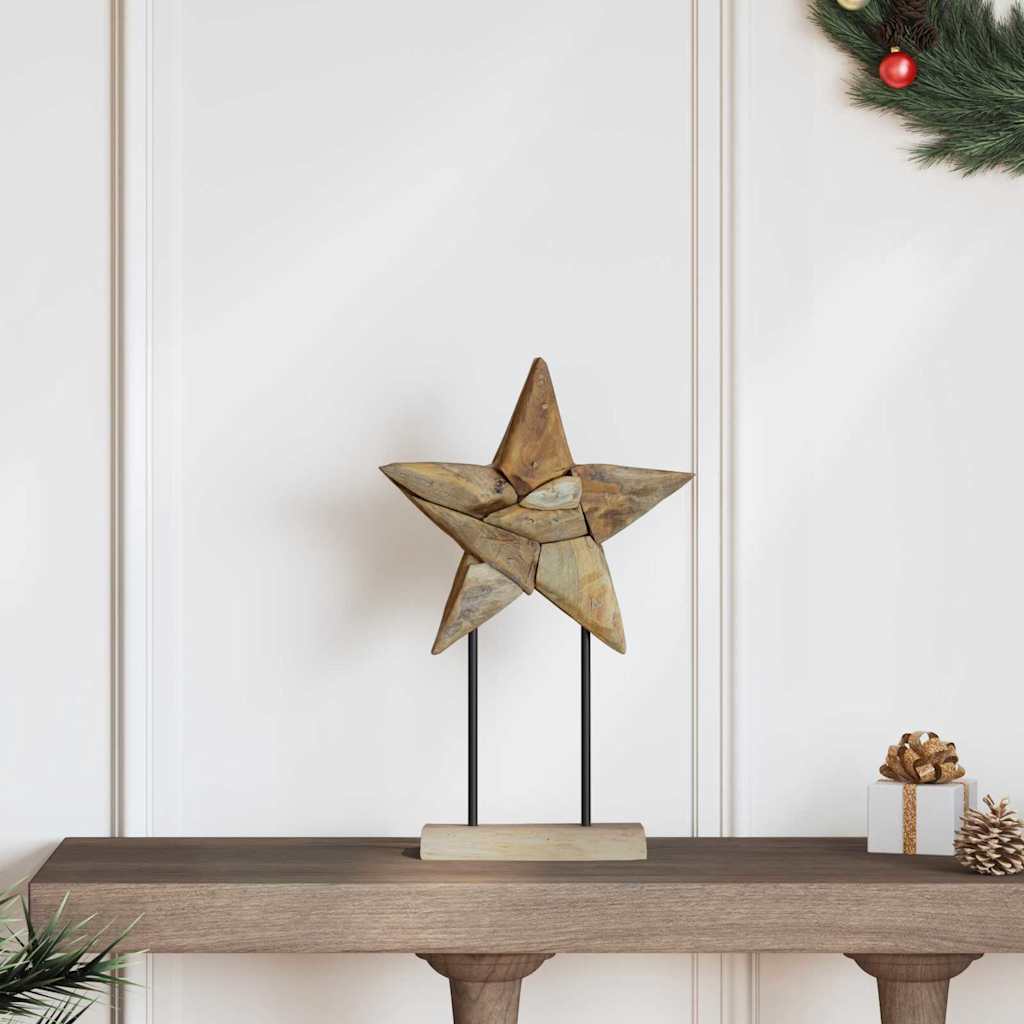 Kerstster Bruin Massief Teakhout