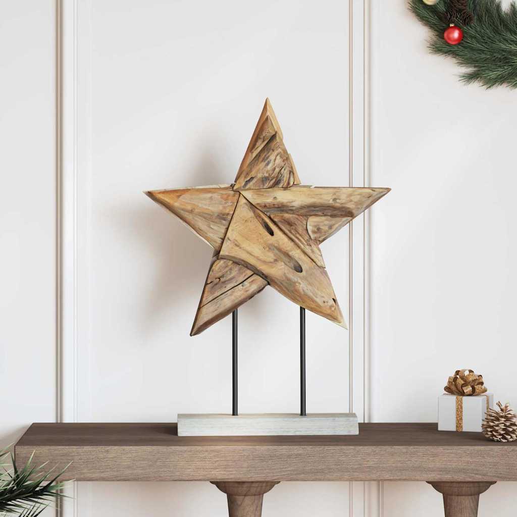 Kerstster Bruin Massief Teakhout
